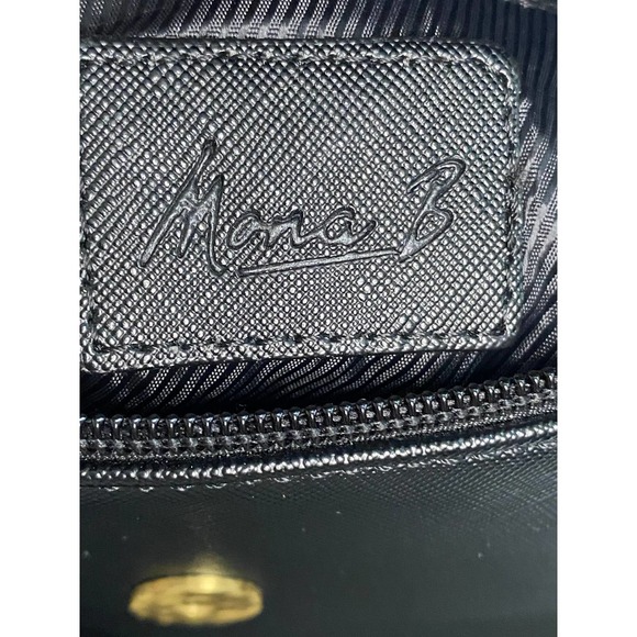 Mona B Black Vegan Leather Backpack Purse - Picture 5 of 7